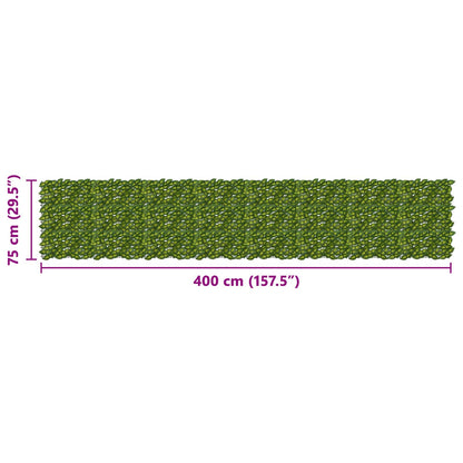 Balcony Screen with Leaves Green and Yellow 400 x 75 cm