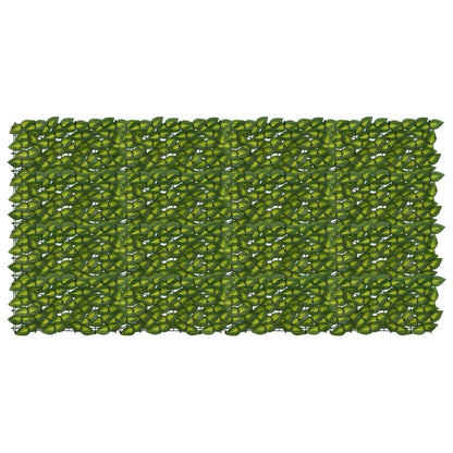 Balcony Screen with Leaves Green and Yellow 200 x 100 cm
