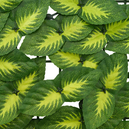 Balcony Screen with Leaves Green and Yellow 200 x 150 cm