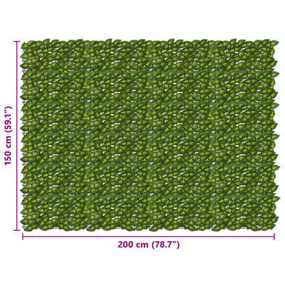 Balcony Screen with Leaves Green and Yellow 200 x 150 cm
