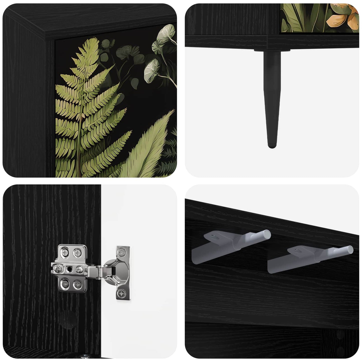 Sideboard RHENEN Black Oak 69 x 33 x 76 cm Engineered Wood