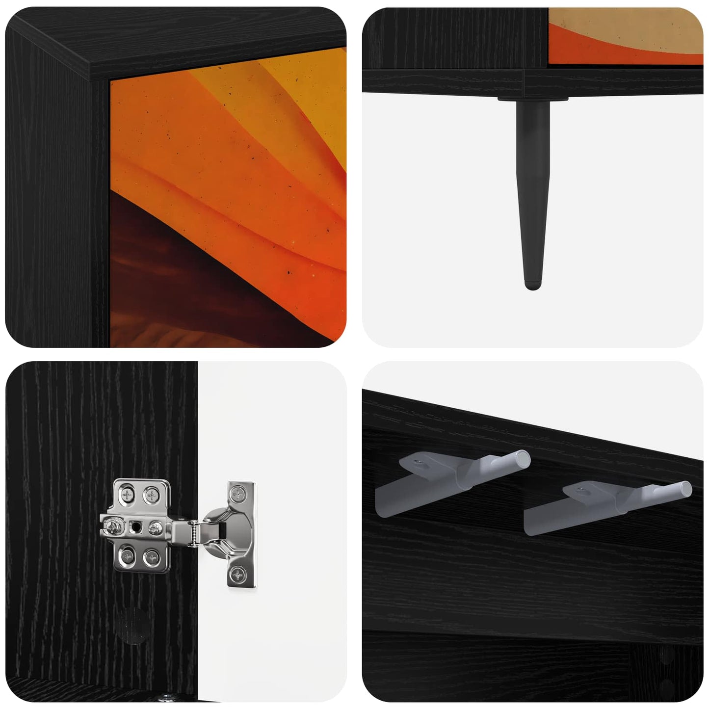 Sideboard BONN Black Oak 69 x 33 x 76 cm Engineered Wood