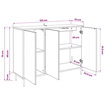 Sideboard DOKKUM Sonoma 102 x 33 x 75 cm Engineered Wood