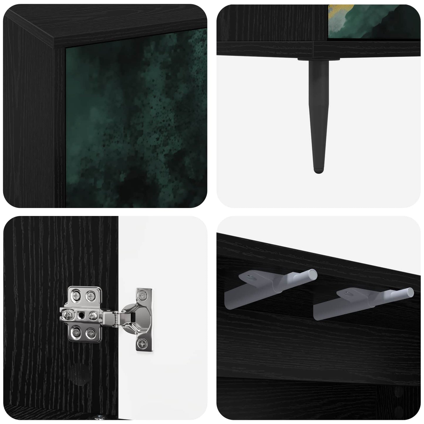 Sideboard WIJHE Black Oak 102 x 33 x 76 cm Engineered Wood