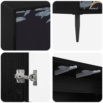 Sideboard DOKKUM Black Oak 102 x 33 x 76 cm Engineered Wood