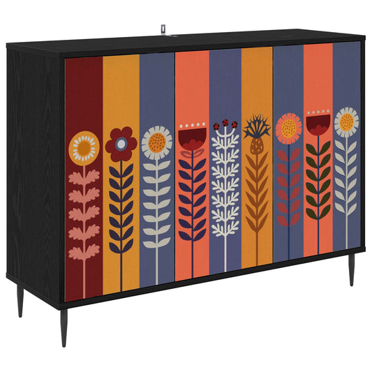 Sideboard ESSEN Black Oak 102 x 33 x 76 cm Engineered Wood