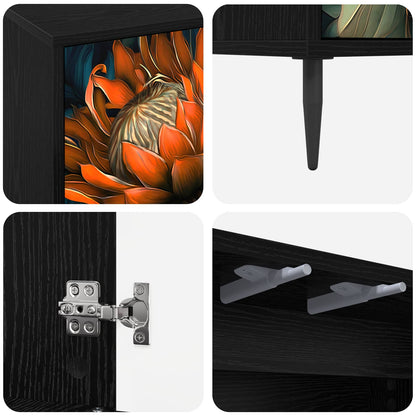 TV Cabinet LOCHEM 69 x 33 x 50.5 cm Black Oak Engineered Wood