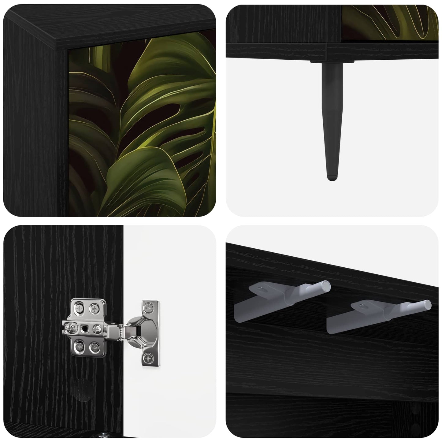 TV Cabinet ELBURG 69 x 33 x 50.5 cm Black Oak Engineered Wood
