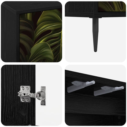 TV Cabinet ELBURG 69 x 33 x 50.5 cm Black Oak Engineered Wood