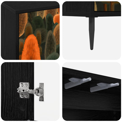 TV Cabinet ZAANDAM 69 x 33 x 50.5 cm Black Oak Engineered Wood