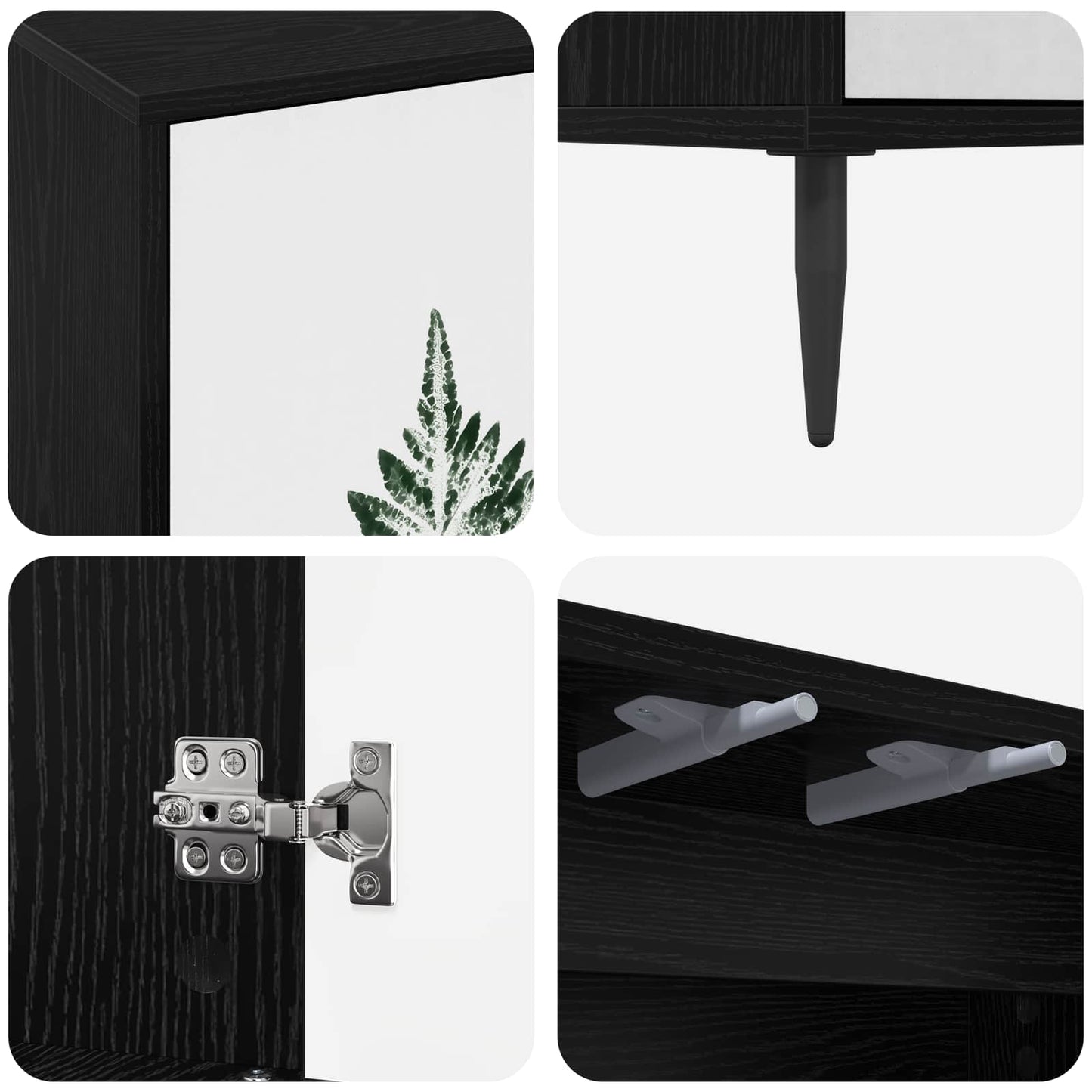 TV Cabinet HANAU 69 x 33 x 50.5 cm Black Oak Engineered Wood