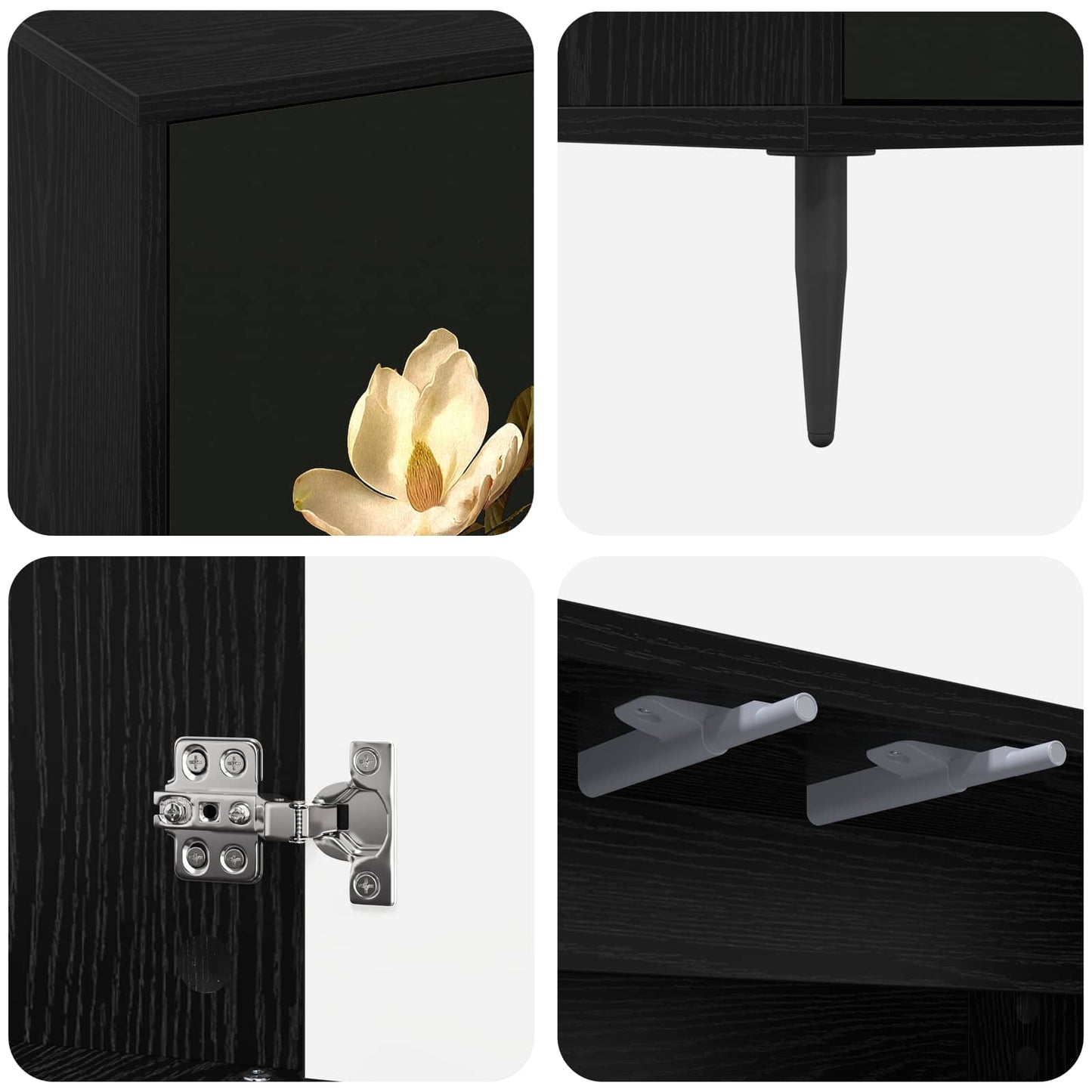 TV Cabinet BREMEN 69 x 33 x 50.5 cm Black Oak Engineered Wood