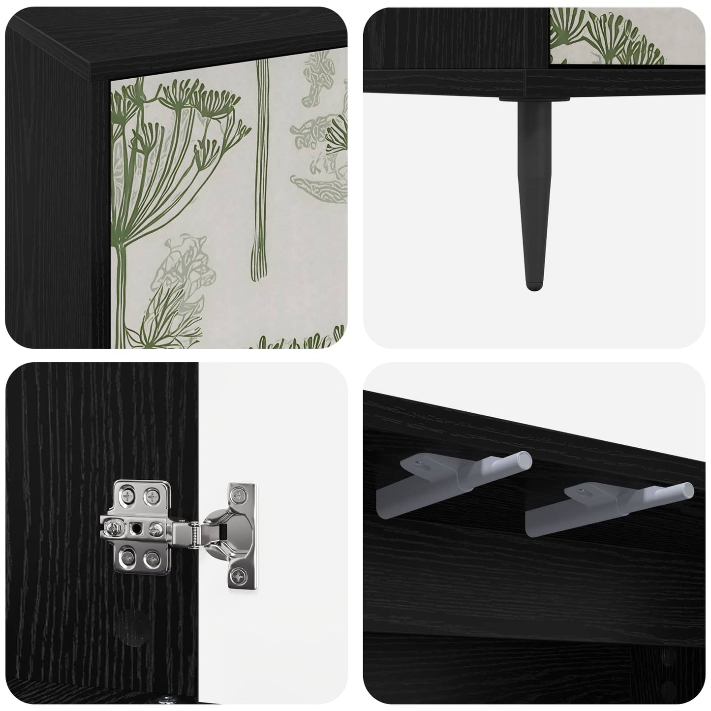 TV Cabinet GOTHA 69 x 33 x 50.5 cm Black Oak Engineered Wood