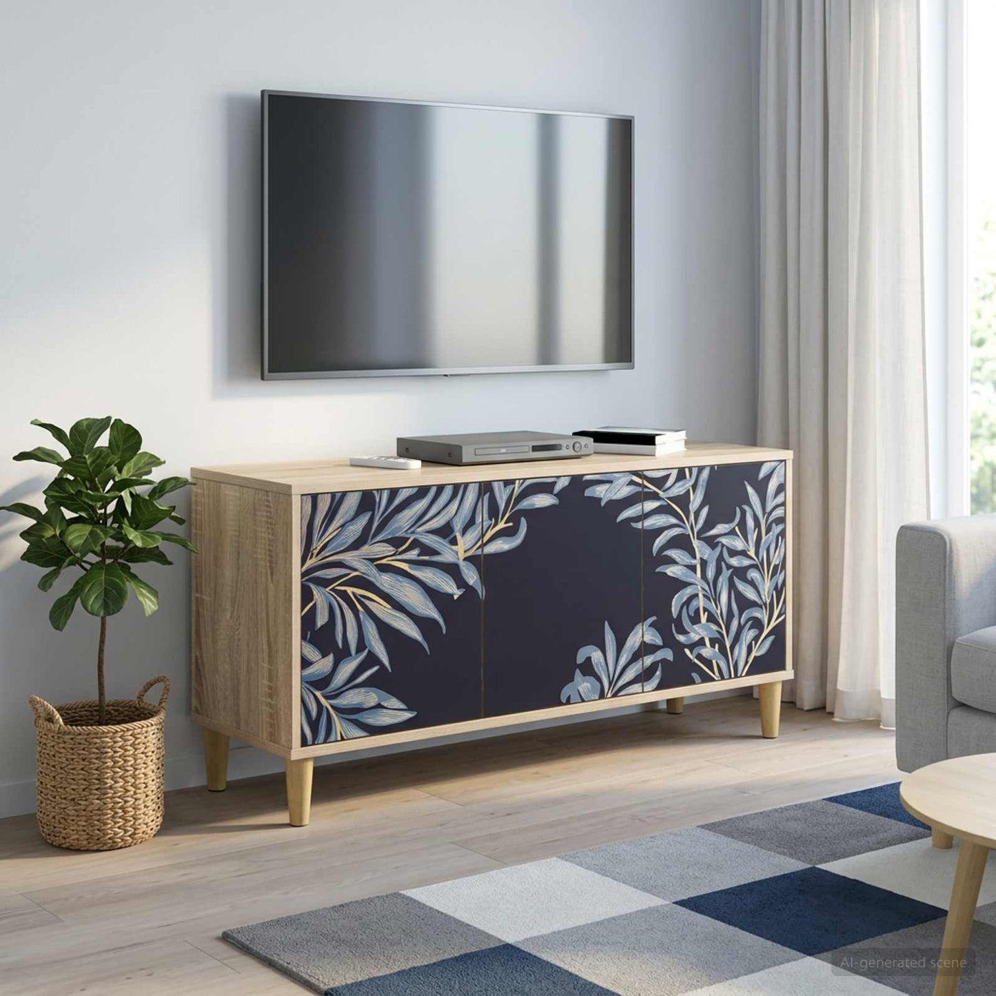 TV Cabinet DOKKUM 102 x 33 x 50 cm Sonoma Engineered Wood