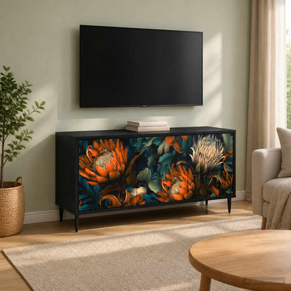 TV Cabinet LOCHEM 102 x 33 x 51 cm Black Oak Engineered Wood