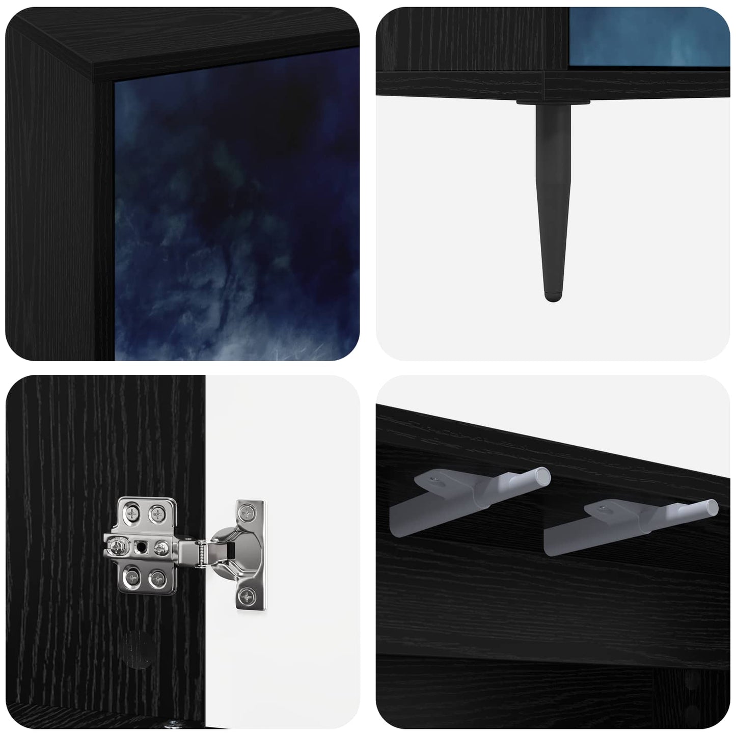 TV Cabinet RAALTE 102 x 33 x 51 cm Black Oak Engineered Wood