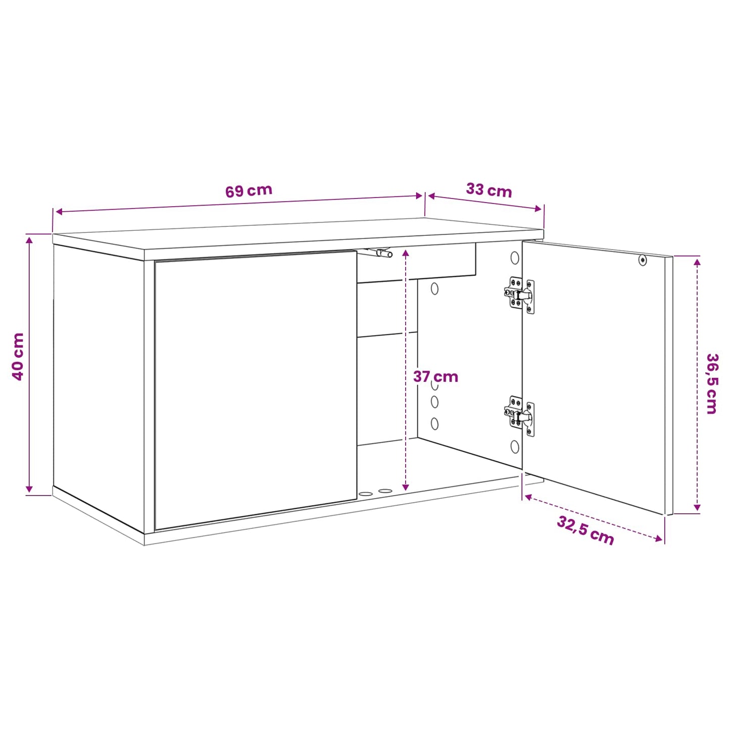 Wall-mounted TV Cabinet ELBURG 69 x 33 x 40 cm Sonoma Oak