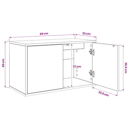 Wall-mounted TV Cabinet WIJHE 69 x 33 x 40 cm Sonoma Oak