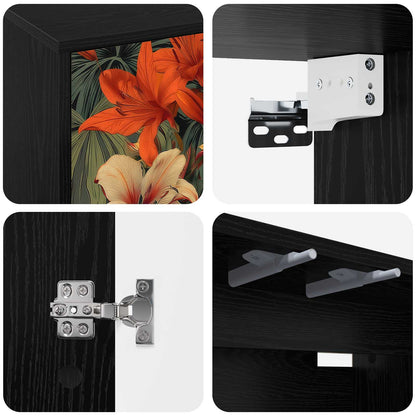 Wall-mounted TV Cabinet GENNEP 69 x 33 x 40 cm Black Oak