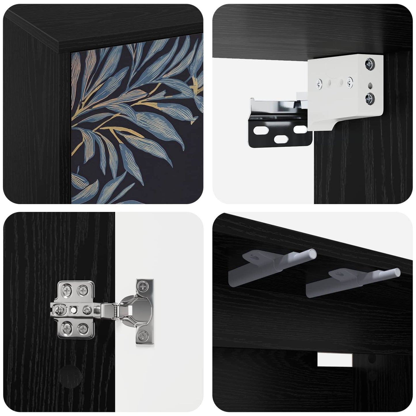 Wall-mounted TV Cabinet DOKKUM 69 x 33 x 40 cm Black Oak
