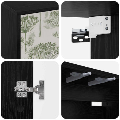 Wall-mounted TV Cabinet GOTHA 69 x 33 x 40 cm Black Oak