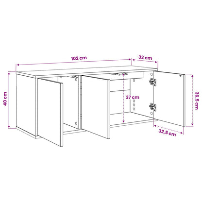 Wall-mounted TV Cabinet GELEEN 102 x 33 x 40 cm Black Oak