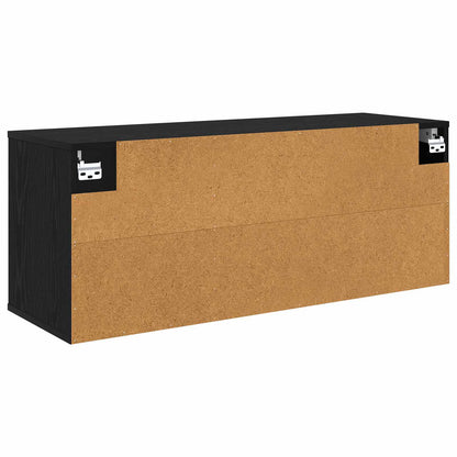 Wall-mounted TV Cabinet RAALTE 102 x 33 x 40 cm Black Oak