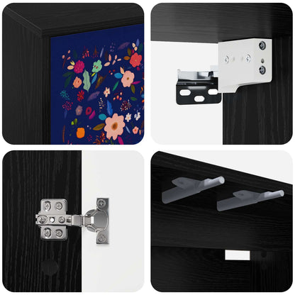 Wall-mounted TV Cabinet MAINZ 102 x 33 x 40 cm Black Oak