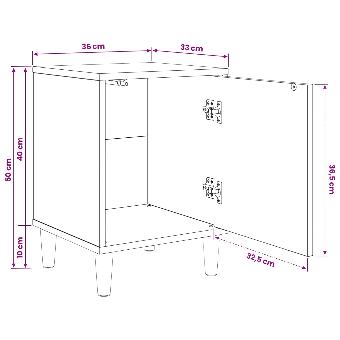 Bedside Cabinet GELEEN 2 pcs Sonoma Oak 36 x 33 x 50 cm
