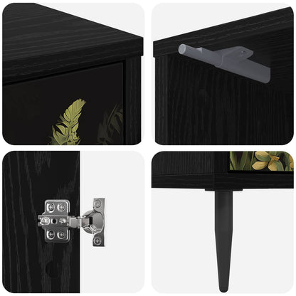 Bedside Cabinet RHENEN 2 pcs Black Oak 36 x 33 x 51 cm