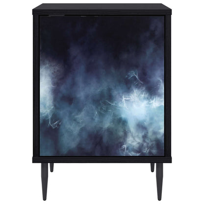 Bedside Cabinet RAALTE 2 pcs Black Oak 36 x 33 x 51 cm
