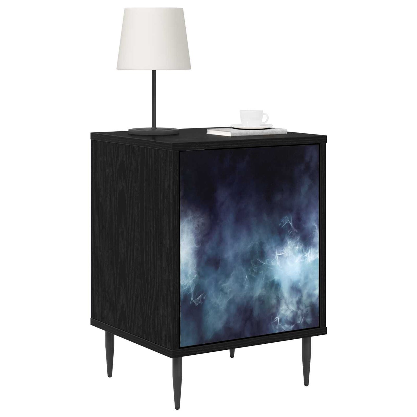 Bedside Cabinet RAALTE 2 pcs Black Oak 36 x 33 x 51 cm