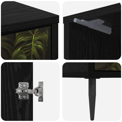 Bedside Cabinet ELBURG 2 pcs Black Oak 36 x 33 x 51 cm