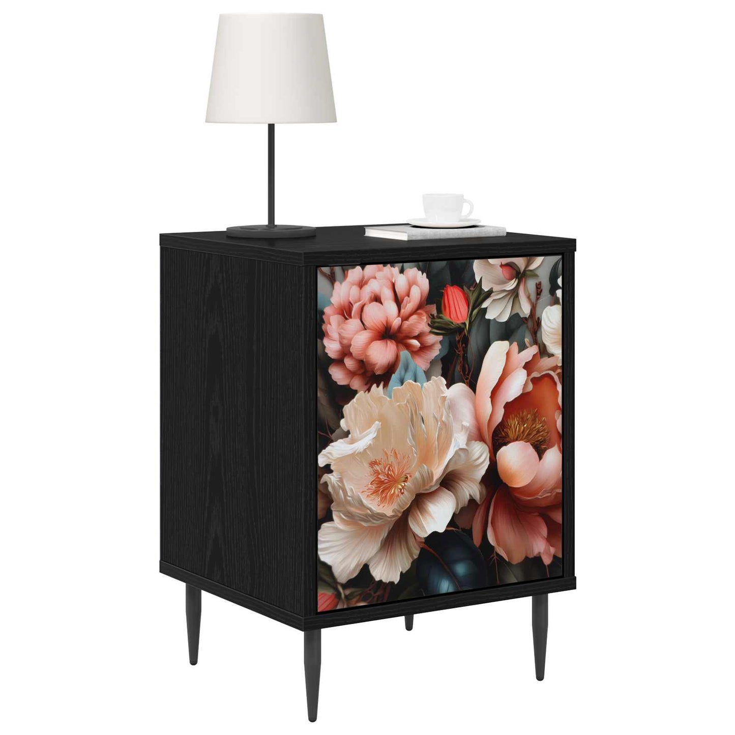 Bedside Cabinet BORNE Black Oak 36 x 33 x 51 cm Engineered Wood
