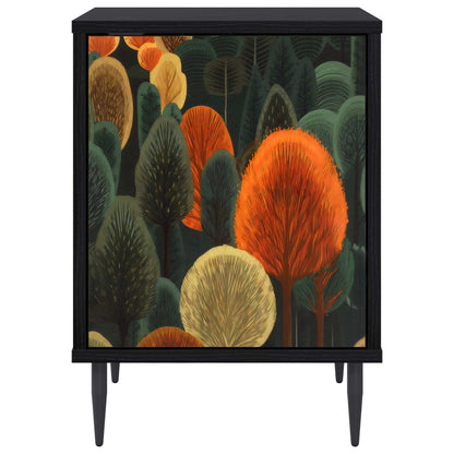 Bedside Cabinet ZAANDAM 2 pcs Black Oak 36 x 33 x 51 cm