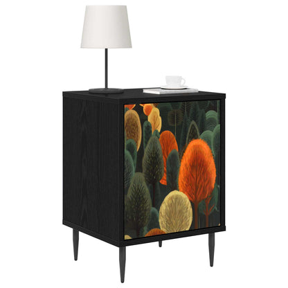 Bedside Cabinet ZAANDAM 2 pcs Black Oak 36 x 33 x 51 cm