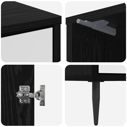 Bedside Cabinet HANAU Black Oak 36 x 33 x 51 cm Engineered Wood