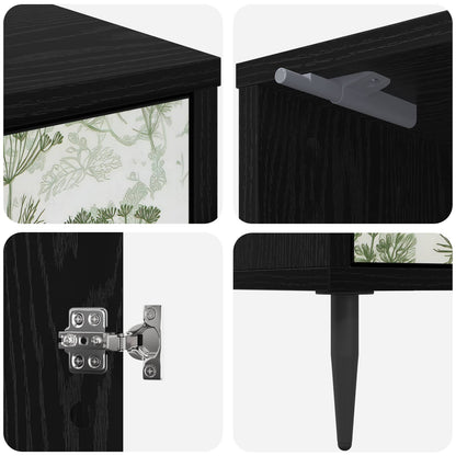 Bedside Cabinet GOTHA Black Oak 36 x 33 x 51 cm Engineered Wood