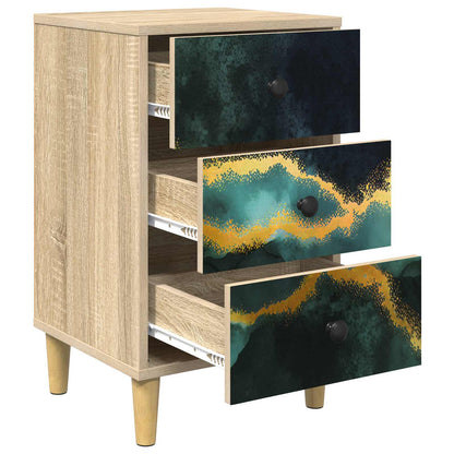 Bedside Cabinet WIJHE 2 pcs Sonoma Oak 36 x 33 x 60 cm