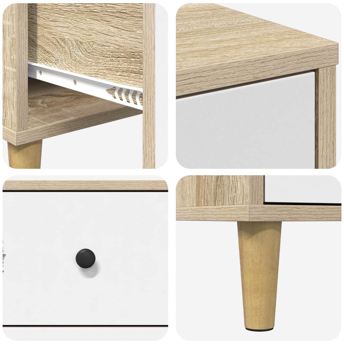Bedside Cabinet HANAU 2 pcs Sonoma Oak 36 x 33 x 60 cm