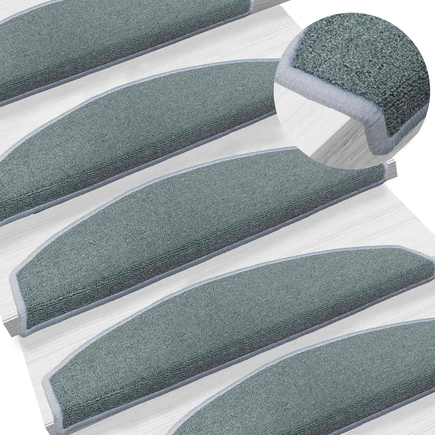 Self-adhesive Stair Mats 15 pcs 80 x 24.5 x 3.5 cm Sea Blue