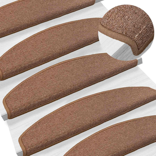 Self-adhesive Stair Mats 15 pcs 80 x 24.5 x 3.5 cm Brown
