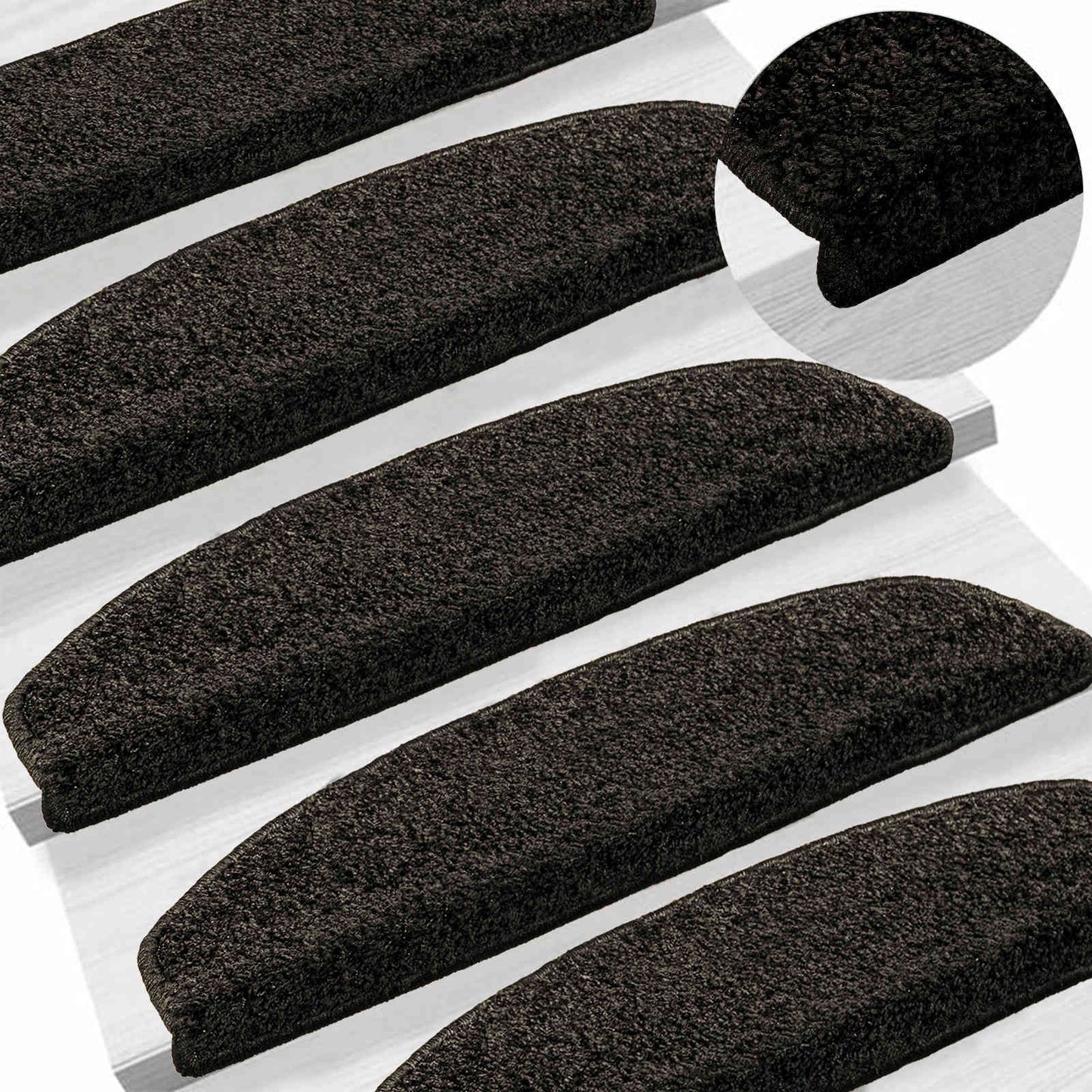 Self-adhesive Stair Mats 15 pcs 80 x 24.5 x 3.5 cm Anthracite