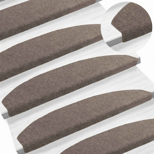 Self-adhesive Stair Mats 15 pcs 80 x 24.5 x 3.5 cm Mocha