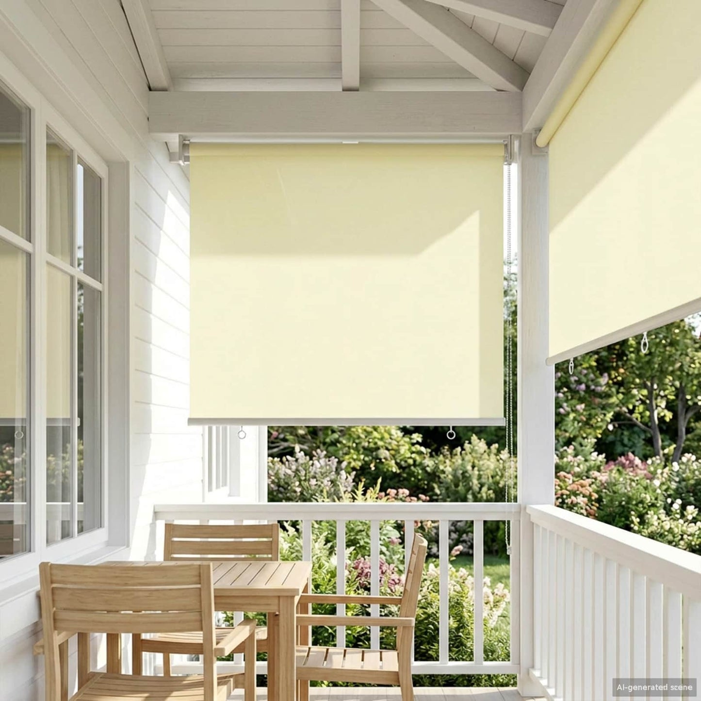 Outdoor Roller Blind UV Protection Cream 85 x 140 cm (W x H)