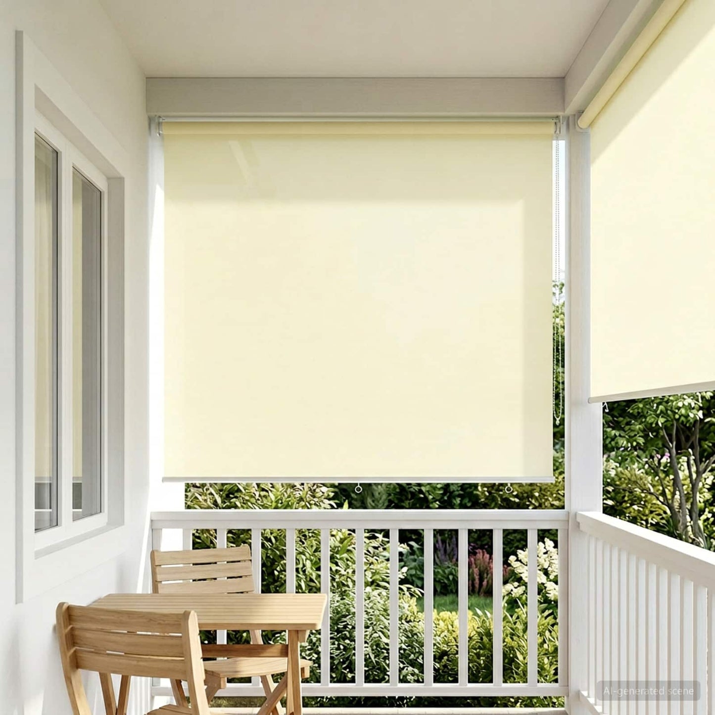 Outdoor Roller Blind UV Protection Cream 165 x 140 cm (W x H)