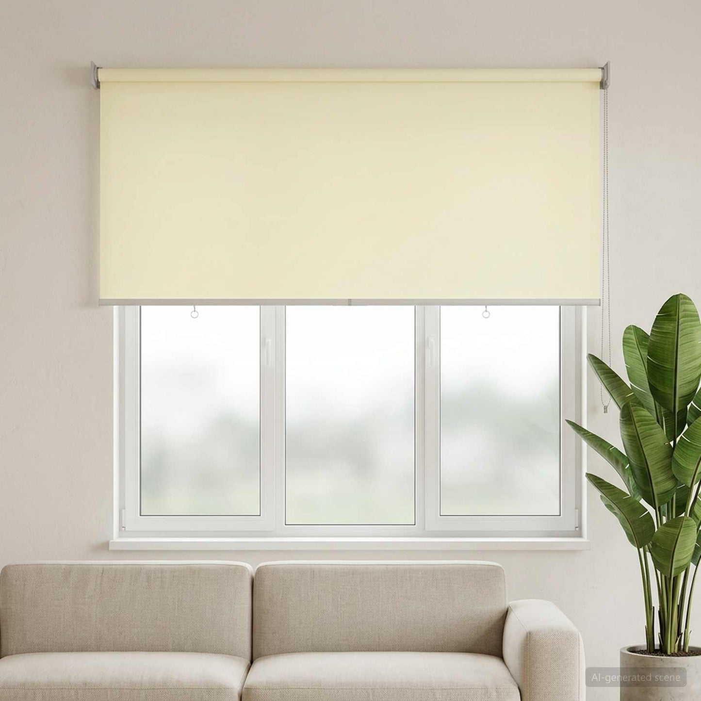 Outdoor Roller Blind UV Protection Cream 185 x 140 cm (W x H)