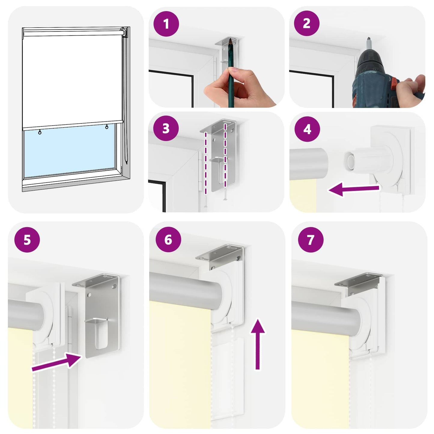 Outdoor Roller Blind UV Protection Cream 125 x 230 cm (W x H)