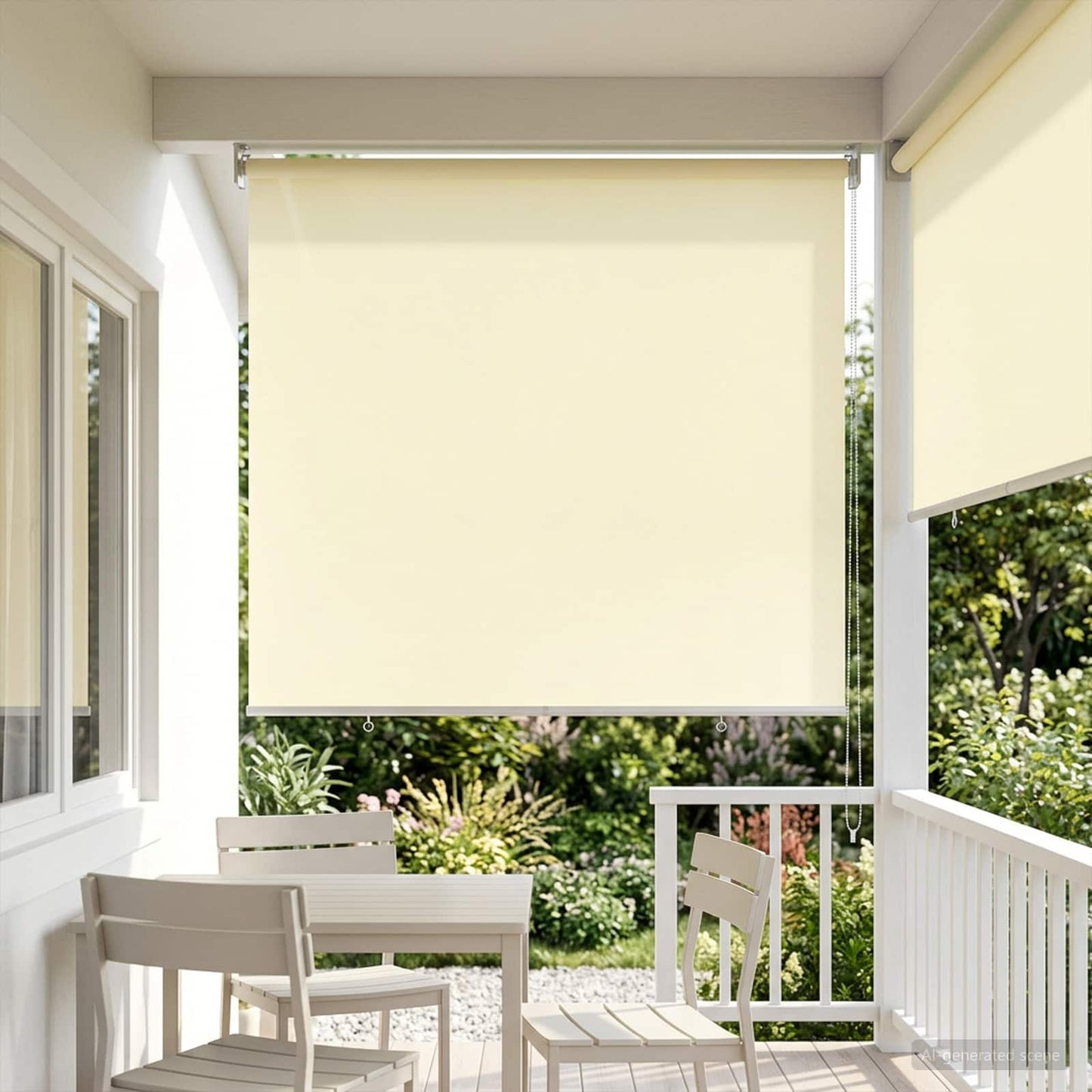Outdoor Roller Blind UV Protection Cream 140 x 230 cm (W x H)
