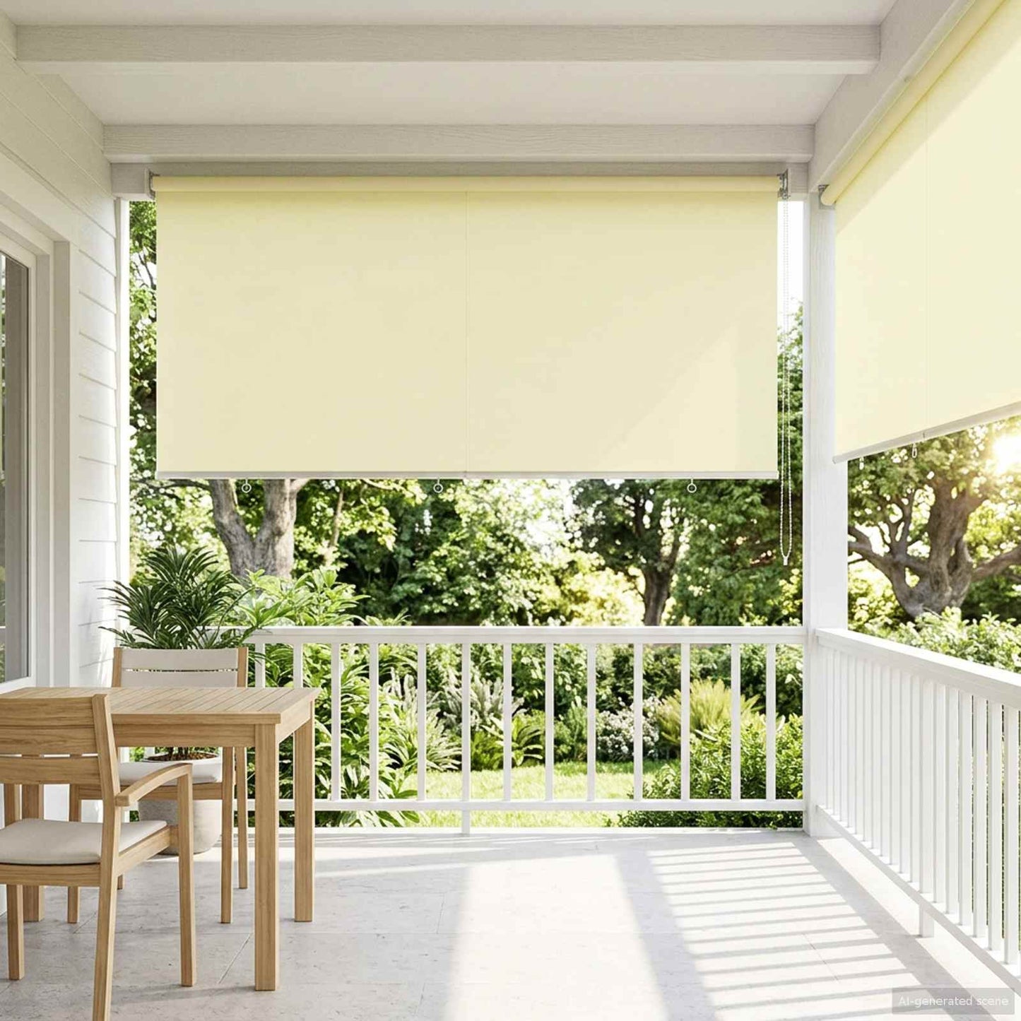 Outdoor Roller Blind UV Protection Cream 165 x 230 cm (W x H)